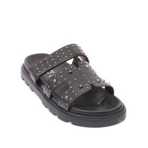 PHIL GATIÈR by REPO 64155 Black Leather Platform Sandals